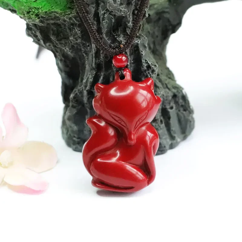 

Подвеска Cinnabar Fox, настоящее ожерелье, подарок для мужчин, мужские подвески, амулеты, подарки для женщин, модные ювелирные изделия, энергетические, натуральные