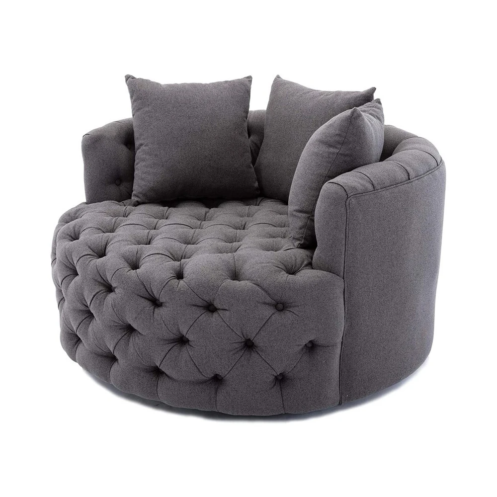 

MIcrofiber fabric swivel chair, with memory foam and lumbar cushion, single seater luxury armchair
