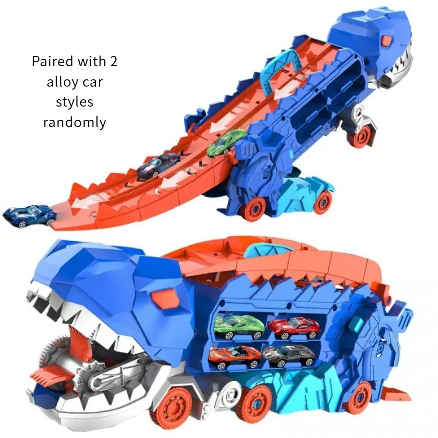 New product folding dinosaur Transporter Car Toys competitive game roll to eat & store die-cast cars