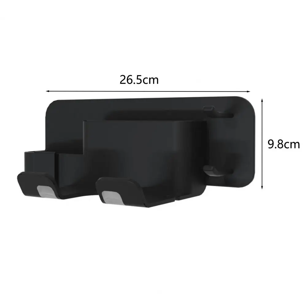 26*13cm Hair Dryer Holder Strong Bearing Capacity 3 Compartments Winding Design Wall Mounted Hair Dryer Stand Bathroom Supply