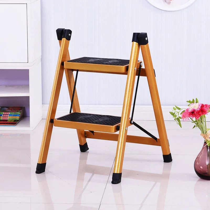 

Anti- Slip Little Folding Ladder Giant Golden 3 Tread Safety Step Ladder Folding Step Stools with Tool Tray Bearing 100kg