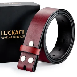 Premium Genuine Cowhide Leather Belt Strap with Snap Buttons - 120cm (Coffee)