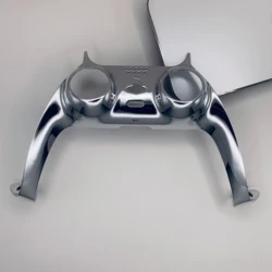 Glossy Chrome Black DIY Replacement Controller Shell for Custom PS5 Plates Cover (Silver)