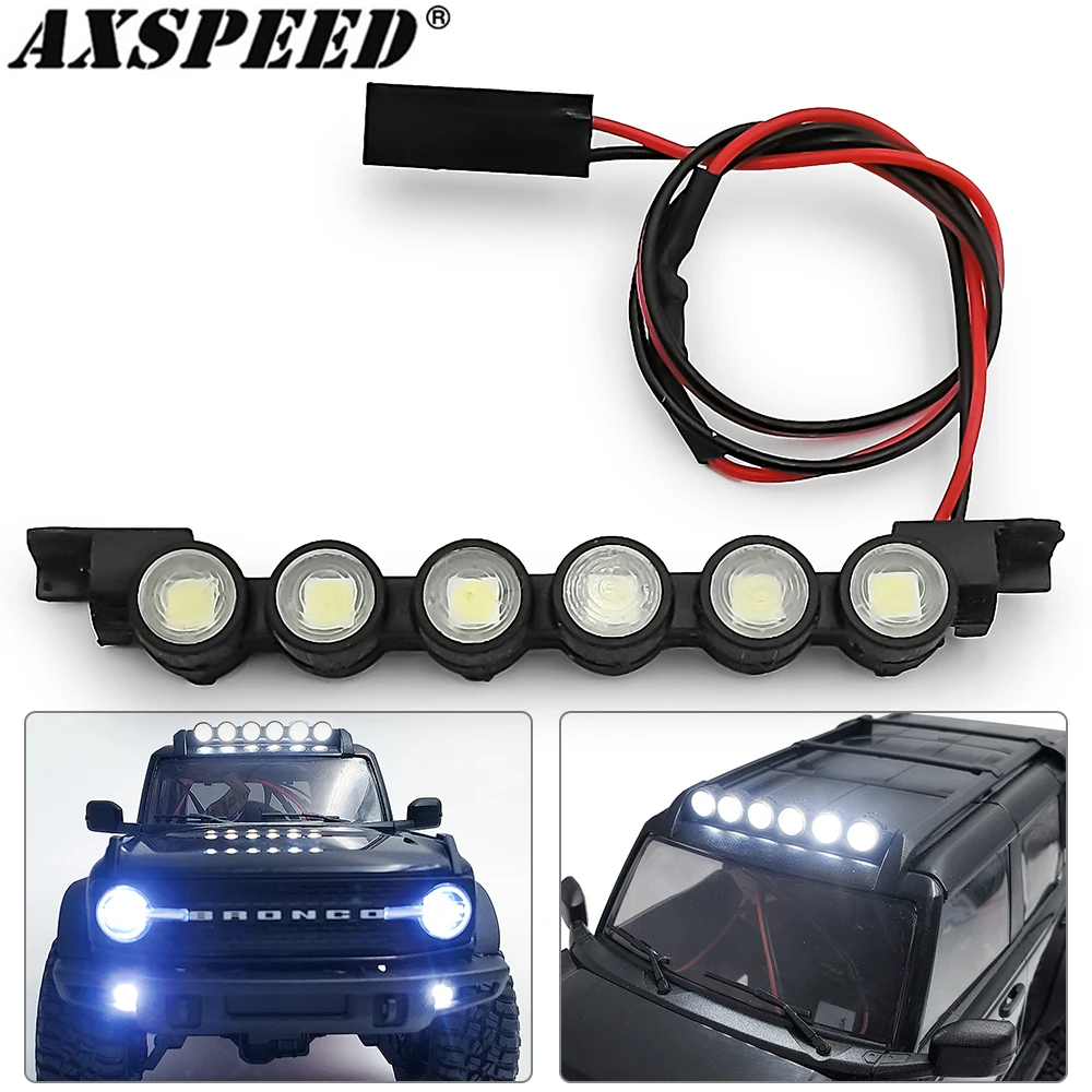 Axspeed Rc Car Roof Light 6Led Lights Bar Spotlight Fari Fanali Posteriori Per 1/18 Trx4M Bronco Upgrade Parts