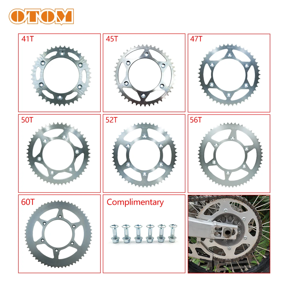 OTOM リアチェーンスプロケット 41T 45T 47T 50T 52T 56T 60T