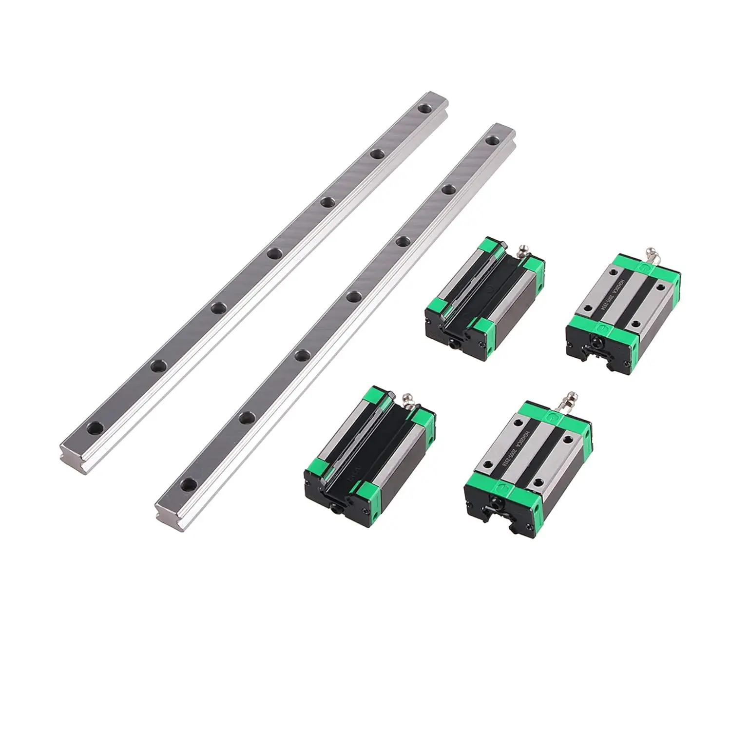 Linear Guide Rail 2 X HGR 20-2000mm Linear Slide Rail + 4 X Bearing Blocks Linear Guideway Rail for DIY CNC Routers Lathes Mills