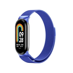 Milanese Loop Magnetic Metal Strap for Smart Bands - Elegant Bracelet Wristband Accessories (Blue)