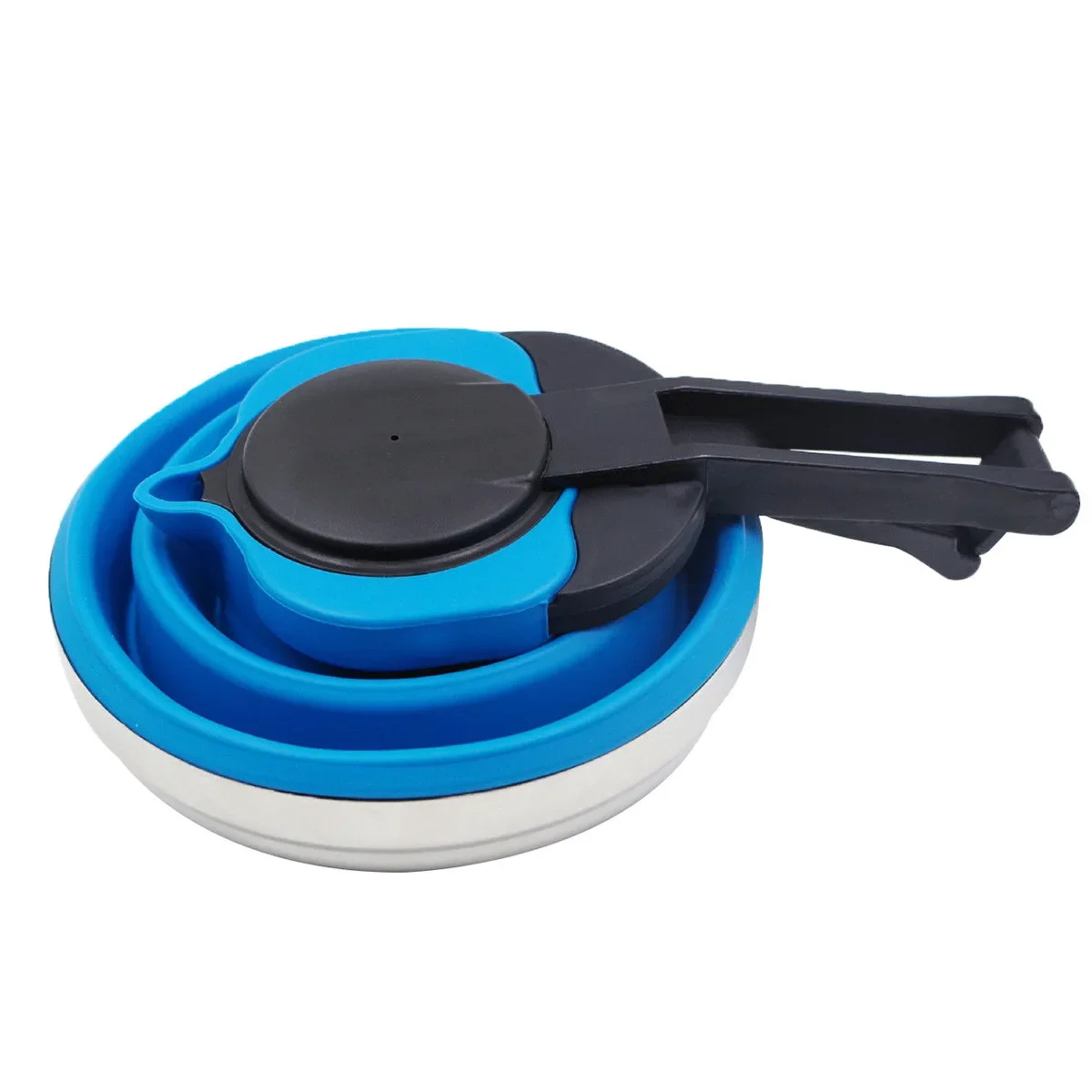 Foldable Stainless Steel Silicone Kettle, Lightweight and Durable, Travel and Camping, Tea Kettle, 1.5L