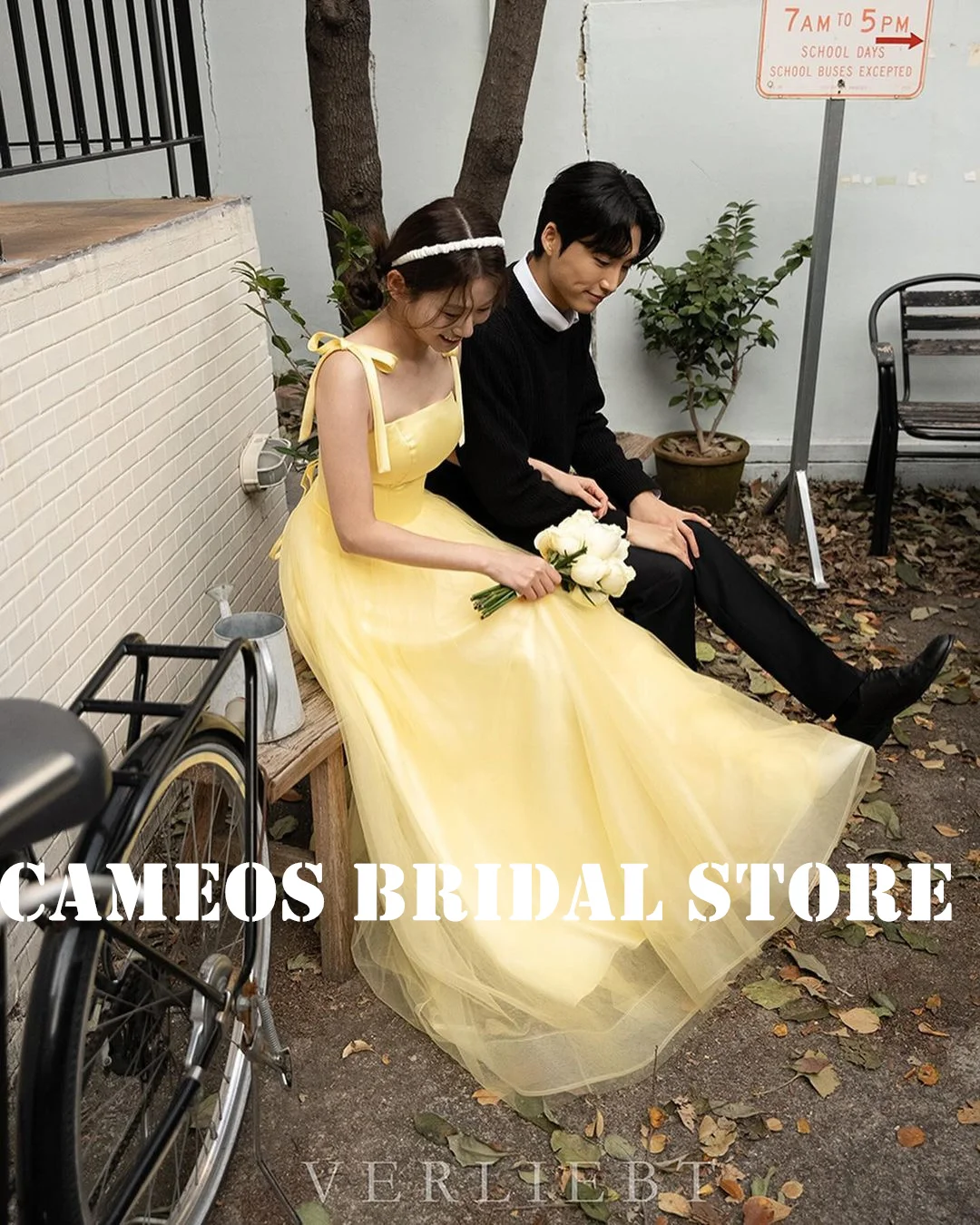 

SONDR Yellow Wedding Korea A-Line Evening Dress Custom Made Formal Prom Dress Tulle Sleeveless Regular Strap Evening Gown Bridal
