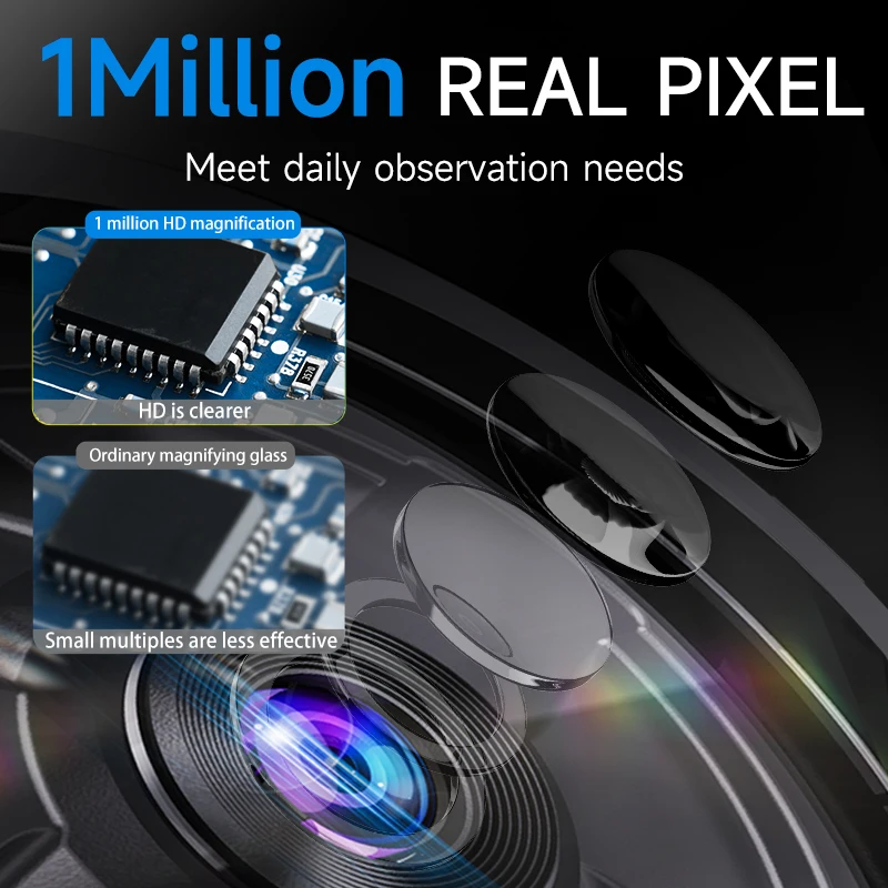 아이용 포켓 확대경 카메라, 100X HD 디지털 돋보기, 2 인치 IPS 스크린, 동전 PCB 측정, 흰색 자외선, USB 현미경