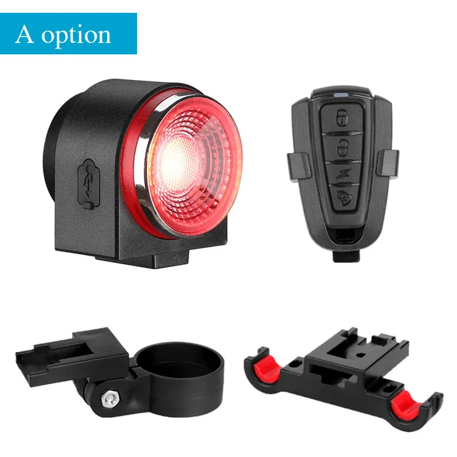 Awapow Anti Theft Bicycle Tail Light Alarm USB Rechargeable Super Bright Bike Light IP65 Waterproof LED Taillight Bicycle Lamp A