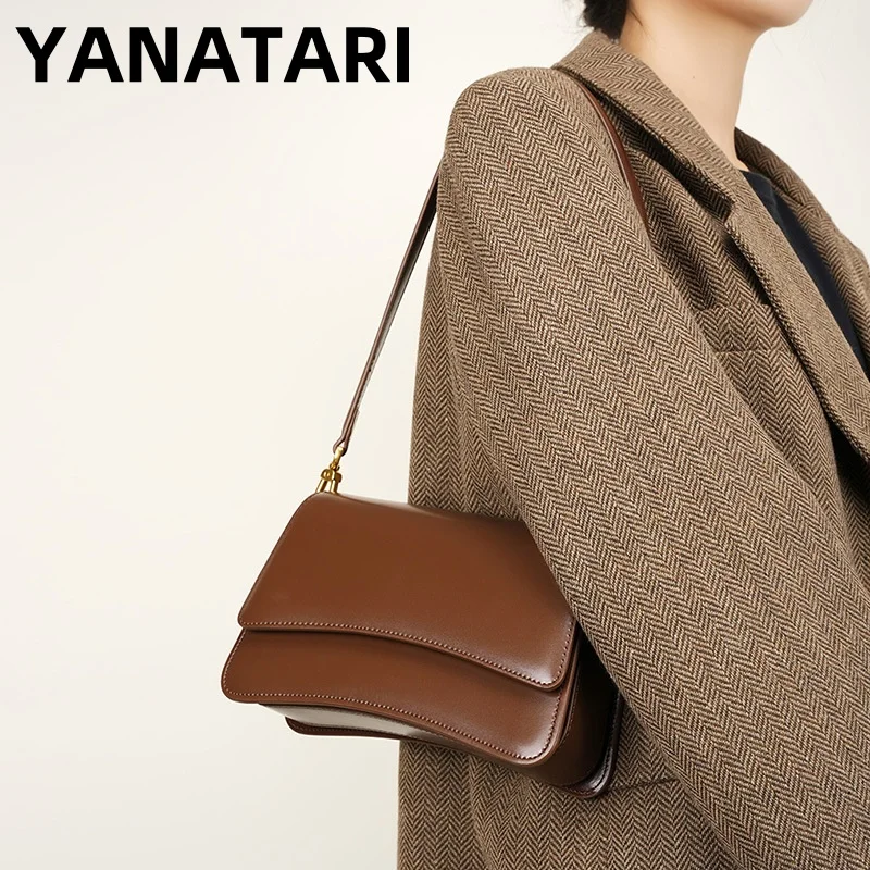 

YANATARI underarm cowhide Genuine leather handbags women vintage shoulder bag female luxury bags womens high quality 2024