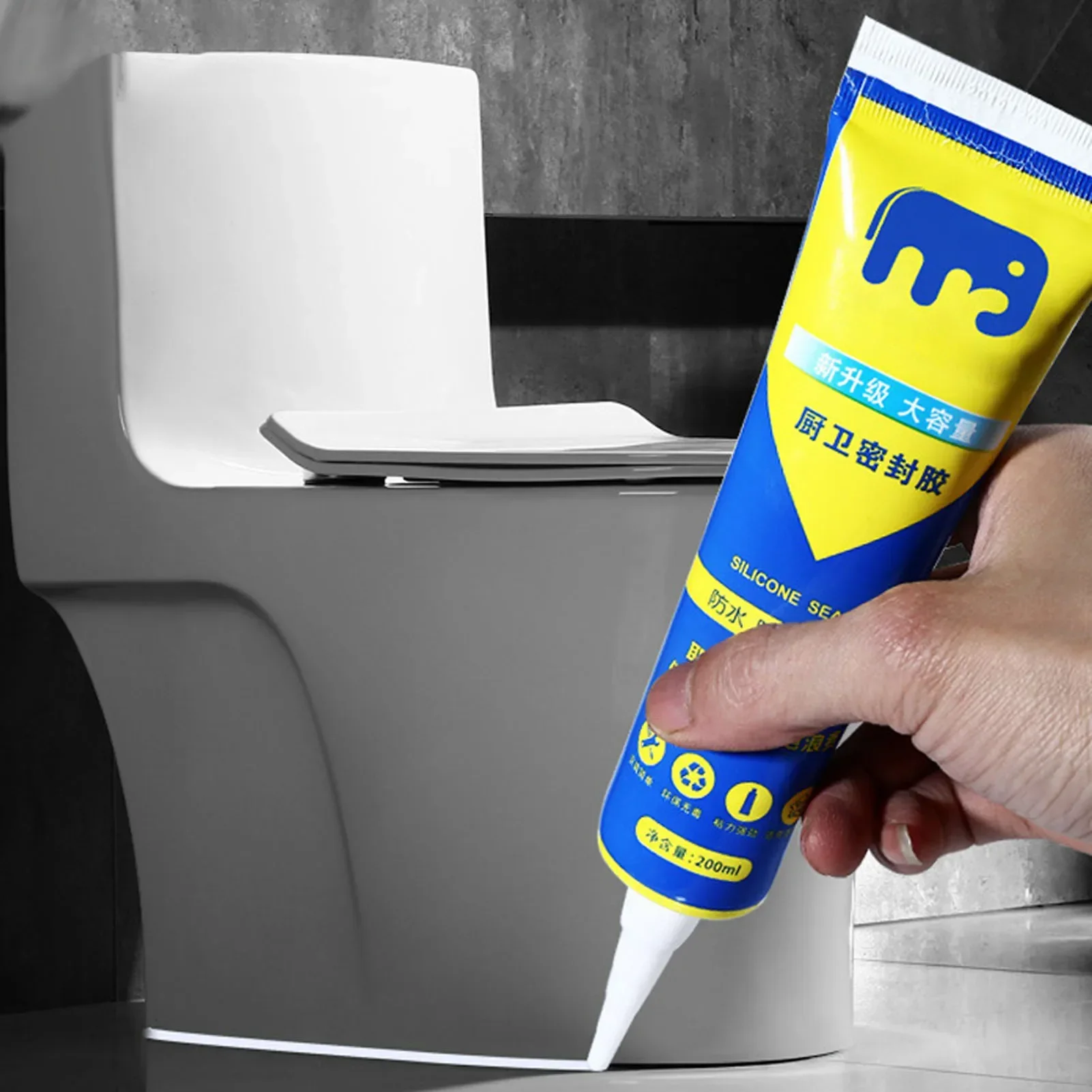 Cola de Silicone Isolada Selo de Calafetagem Impermeável Adesivo de Secagem Rápida Cola de Vidro para Porão Banheiro Cozinha 220ml