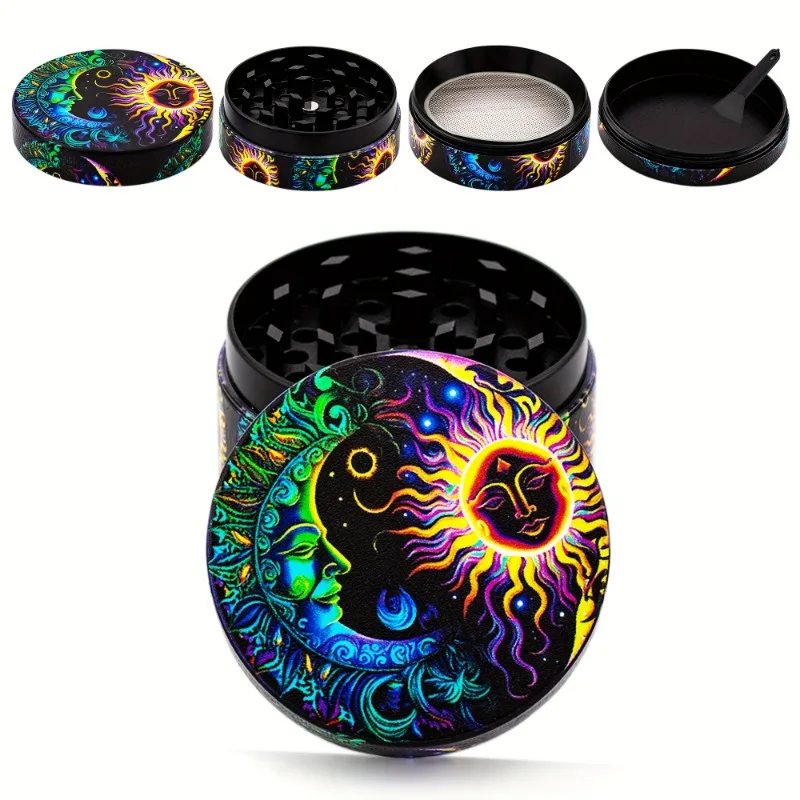 1.6/2in Metal Herb Mill Boho Week Grinder Tobacco Spice Pepper Crusher Cigarette Hemp Grinder Smoking Accessories Kitchen Tool