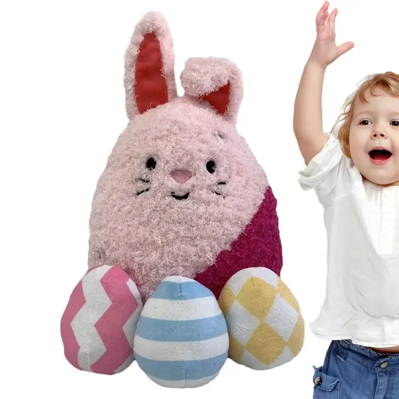 

Easter Bunny Plush Skin-Friendly Cartoon Soft Toy Stuffed Doll With Easter Eggs Holiday Gift Decorative Pillow 30cm Plush For