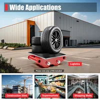 6T Machinery Mover Heavy Duty Machine Dolly Skate Machinery 4 Roller Mover Cargo Trolley Cart 360° Rotation Red/Yellow 1