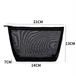 Sleek Black Mesh Travel Makeup and Toiletry Organizer (M)