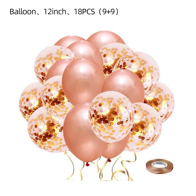 Rose Gold Bronzing Party Disposable Cutlery Set Paper Plate Birthday Wedding Bridal Shower Baby Decorative Supplies Balloon-18PCS