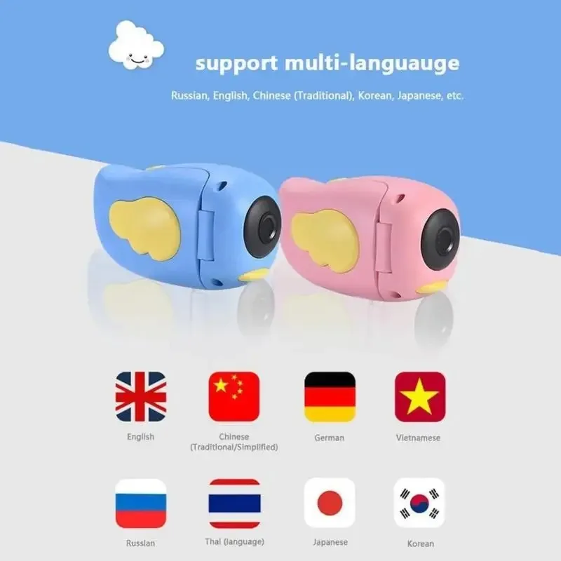 Kid Video Camera Cartoon 2.0 TFT Screen Digital Camera Boys Girls Birthday Gift 1080P Camcorder Toy Photo Video Recorder DV