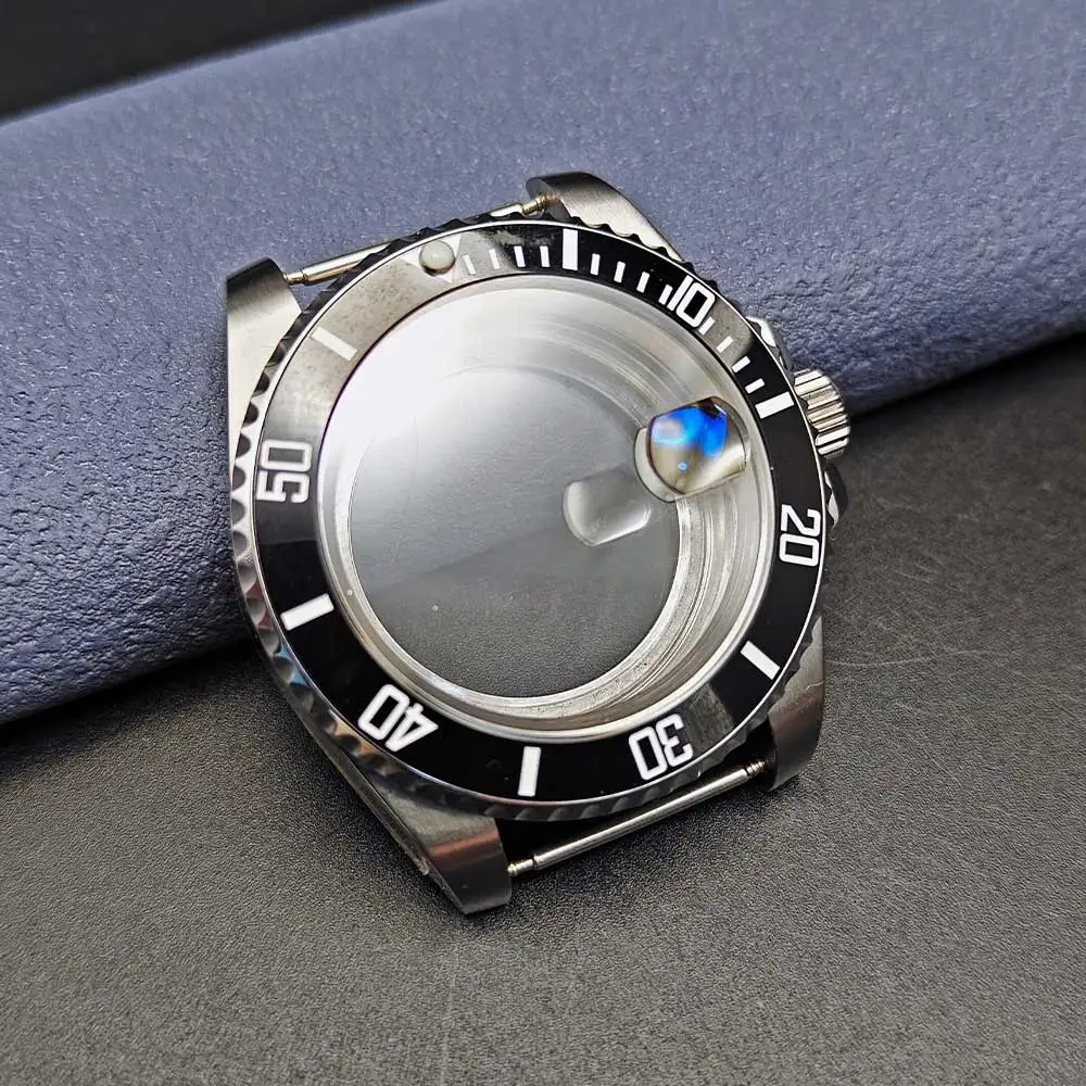 40mm sapphire mirror case compatible with NH34 NH35 36 38 39 8215 movement 28.5mm dial SUB 100m waterproof case