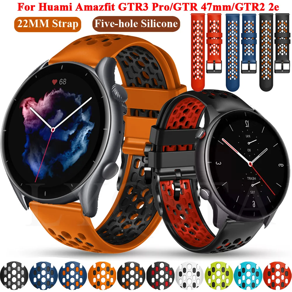 

22mm Silicone Bracelet For Amazfit GTR 3 Pro Watchband Wrist Straps For Huami Amazfit GTR3/2e/47mm/Stratos 3/2s Smartwatch Bands