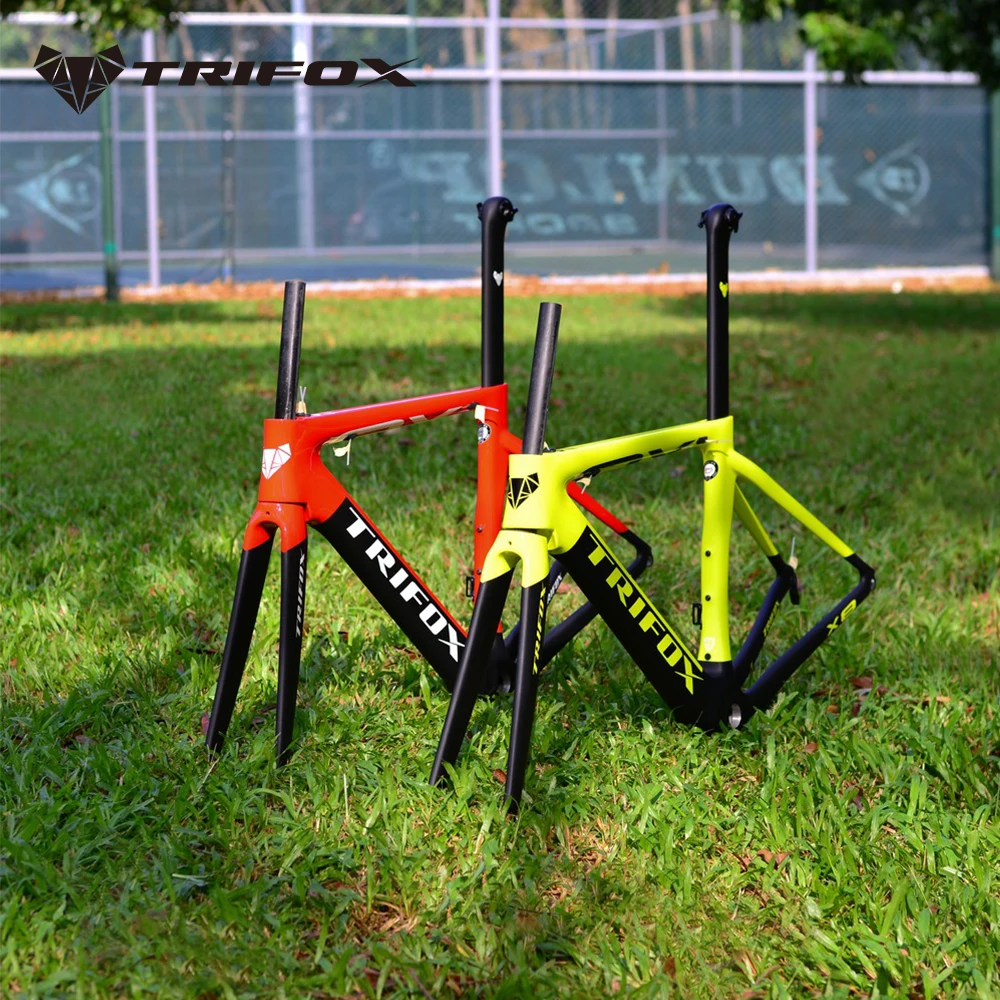 Full Carbon Road Bike Frame Fork Seatpost Headset Rim/V Brake T800Carbon Fiber Bicycle Frameset 700x25C Fit For DI2 TRIFOX X8QR