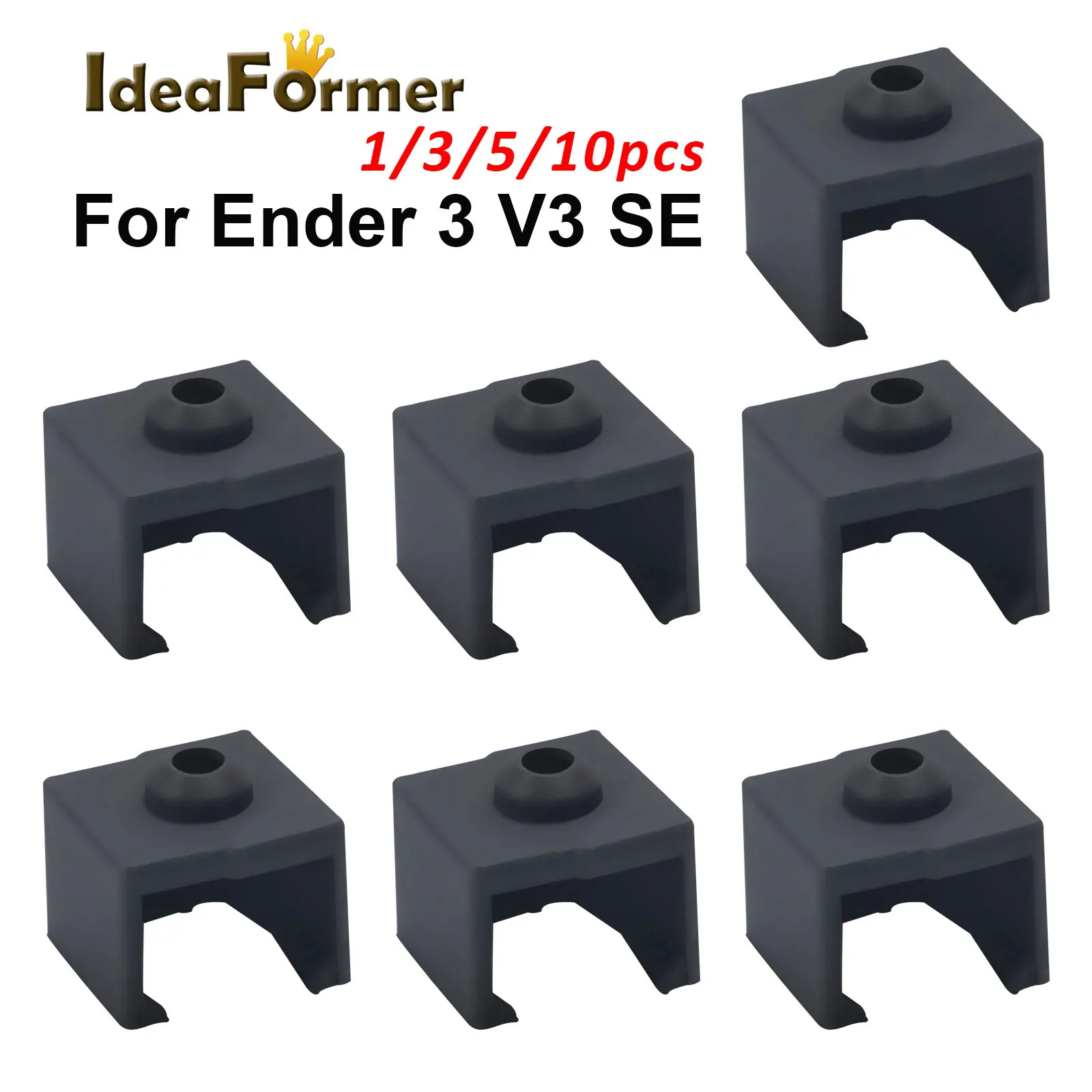 

1/3/5/10 Silicone Socks For Ender 3 V3 SE Heating Block Cover Hotend Heat Insulation Case For Creality Ender3-V3 SE, Black Color