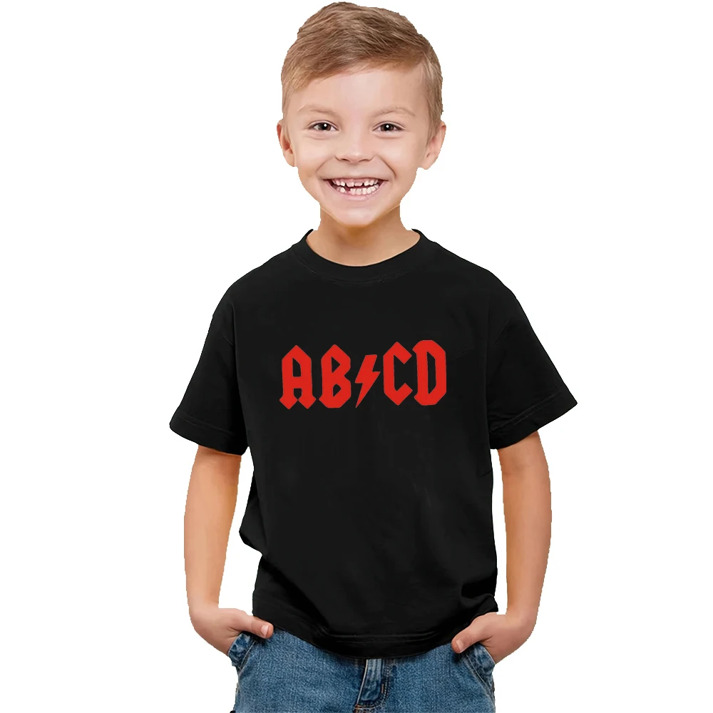 Abcd Letters Print Kids Tshirt Boy Girl Shirt Bambini Toddler Clothes Funny Top Tees