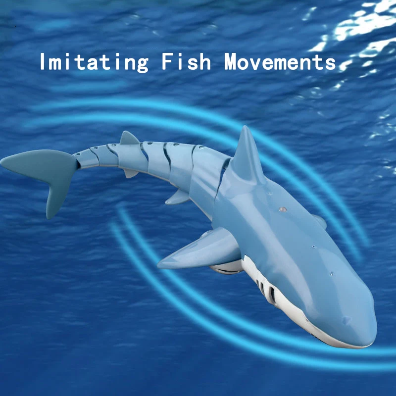 2.4G Remote Control Shark Underwater Water Simulation Fish Shape Swimming Electric Toys for Boys Kids Children Bathtub Pool Bath