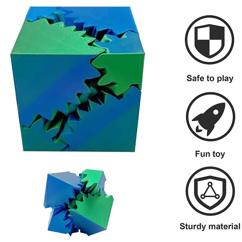 3D Printed Gear Cube Rotating Ball Or Cube Fidget Toy 3D Prints Gear Ball Fidgets Toy For Stress And Anxiety Relaxing Gift Kids 2