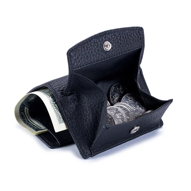 New Women Genuine Leather Purses Female Cowhide Wallets Lady Small Coin Pocket Rfid Card Holder Mini Money Bag Portable Clutch Black