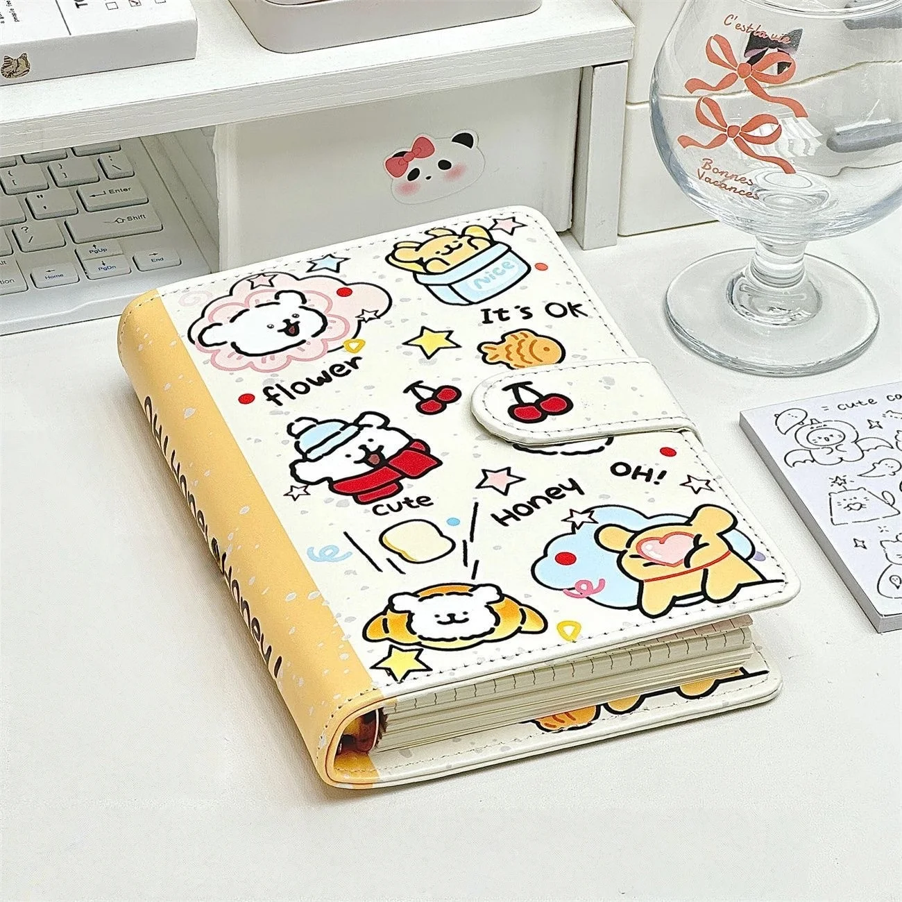 Refillable Binder Notebook with Magnetic Closure and Cute PU Leather Cover