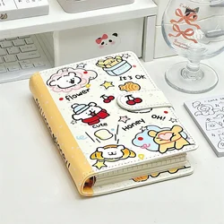 Refillable Binder Notebook with Magnetic Closure and Cute PU Leather Cover (Yellow)