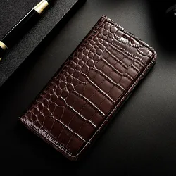 Elegant Magnetic Genuine Leather Flip Wallet Book Phone Case Cover for Magic 8 Lite (Coffee)