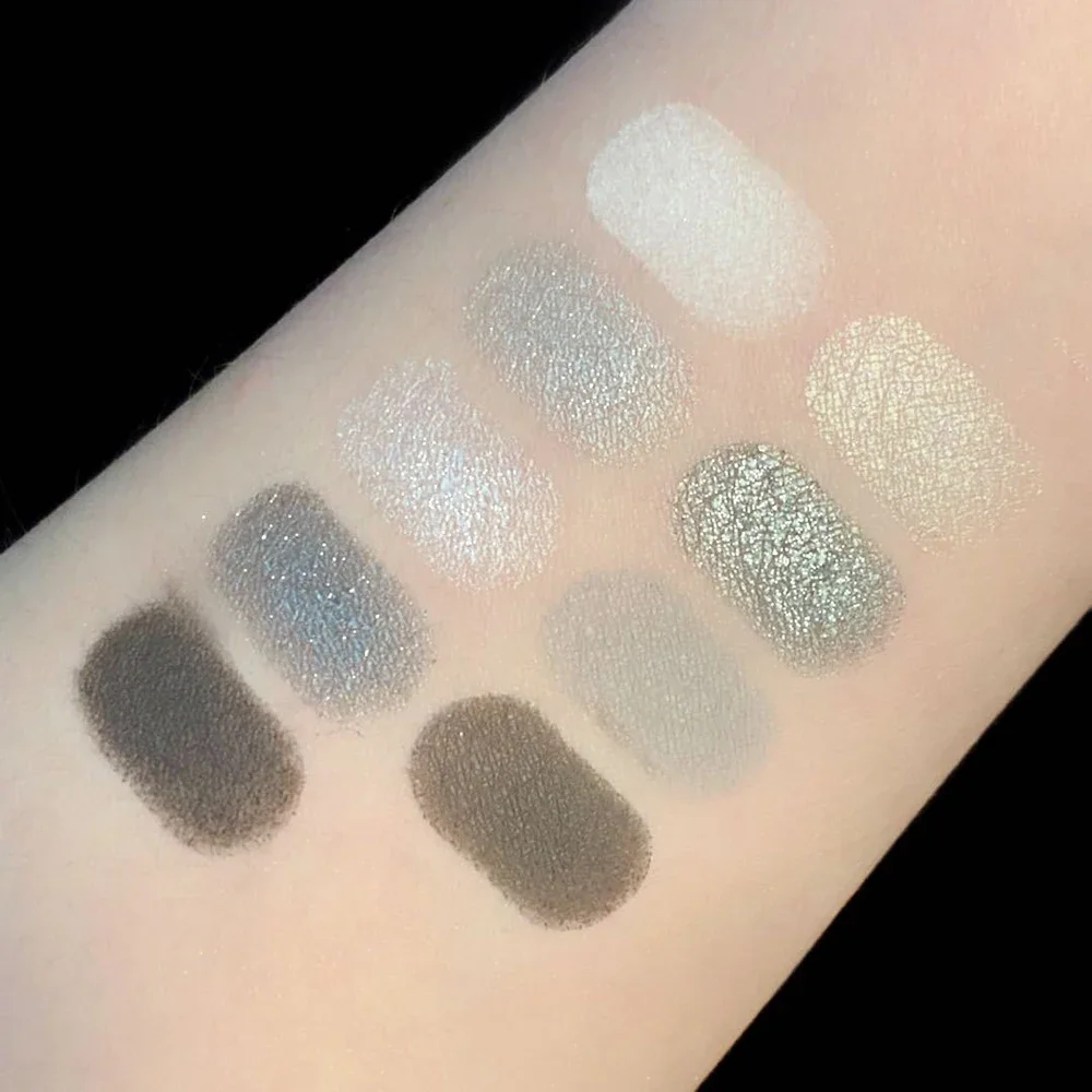 9 Colors Cool Toned Eyeshadow Palette Black Smokey Palette Matte Glitter Eyeshadow Smoky Eye Shadow Eye Pigments Palett eye shadow eye shadow plate