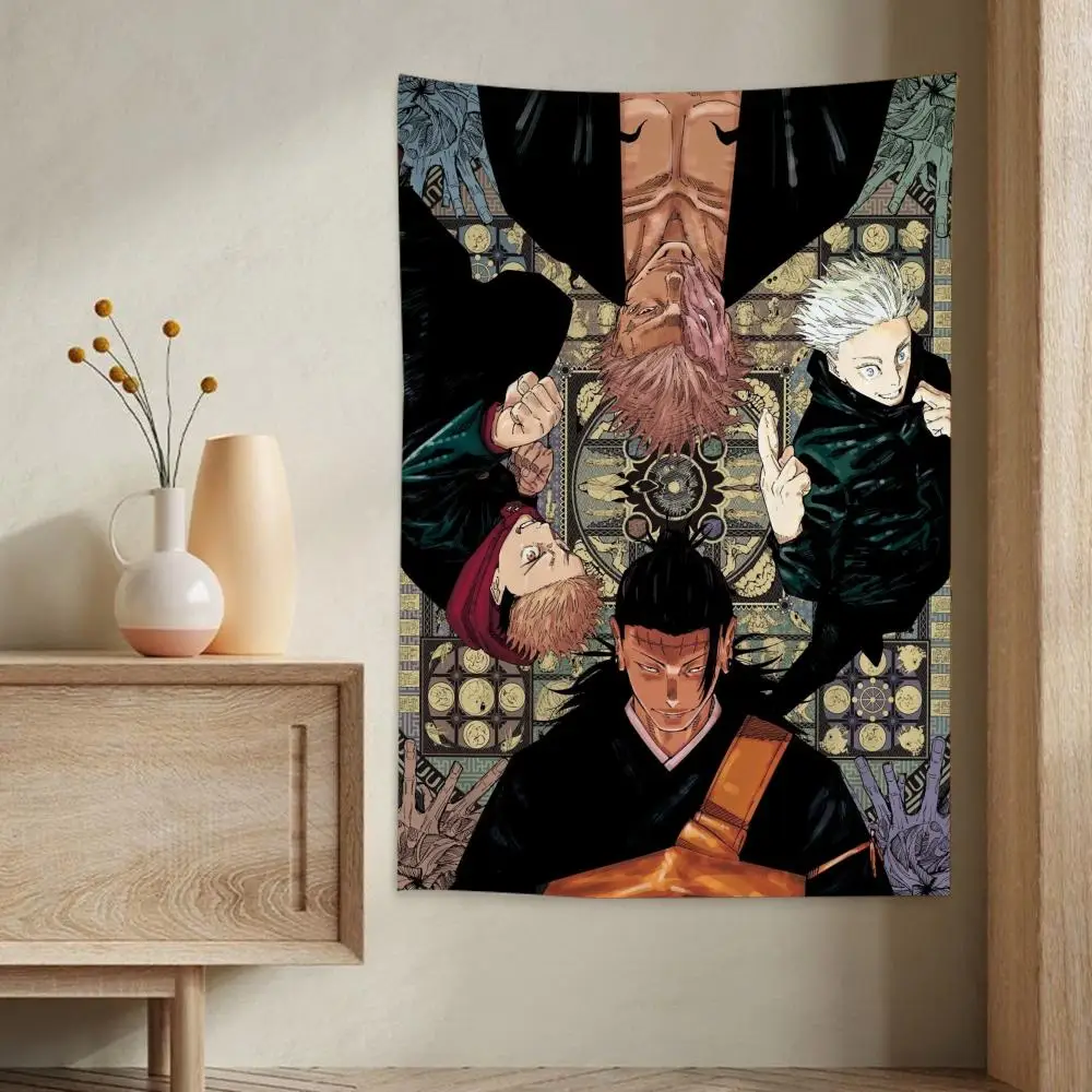 Anime Jujutsu Kaisen Tapestry Hanging Tarot Hippie Wall Rugs Dorm Wall Hanging Sheets