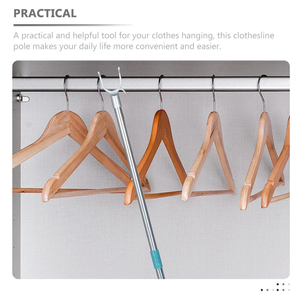 Clothes Line Outdoors Wardrobe Hook Pole Clothing Reach Pole Hanger Pole Reach Stick Cloth Drying Pole Cloth Picking Rod For 3