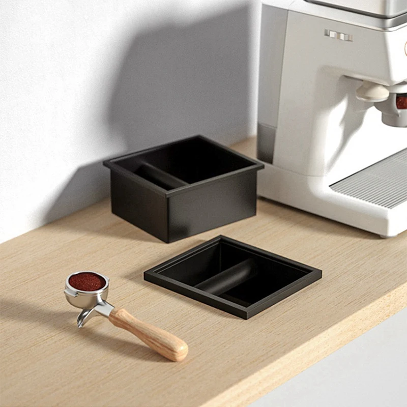 Stainless Steel Coffee Knock Box Bottomless Embedded Flat Mouth Ground