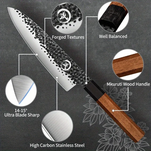 Couteau à sashimi tranchant, couteau de chef, couteau de cuisine à sushi, couteau à saumon, couteau à fruits, couteau polyvalent pour la cuisine, 1 PC 2