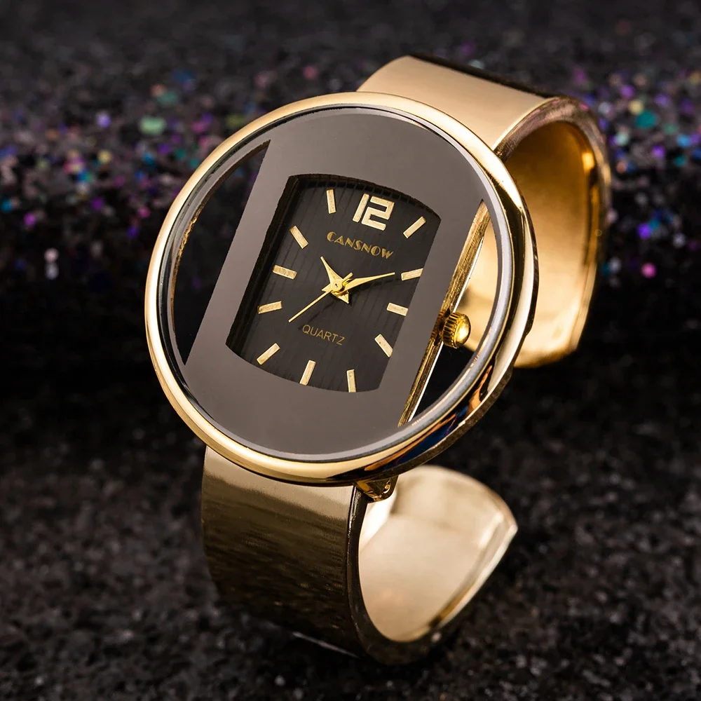 

Часы наручные женские с браслетом из нержавеющей стали под золото, 2024