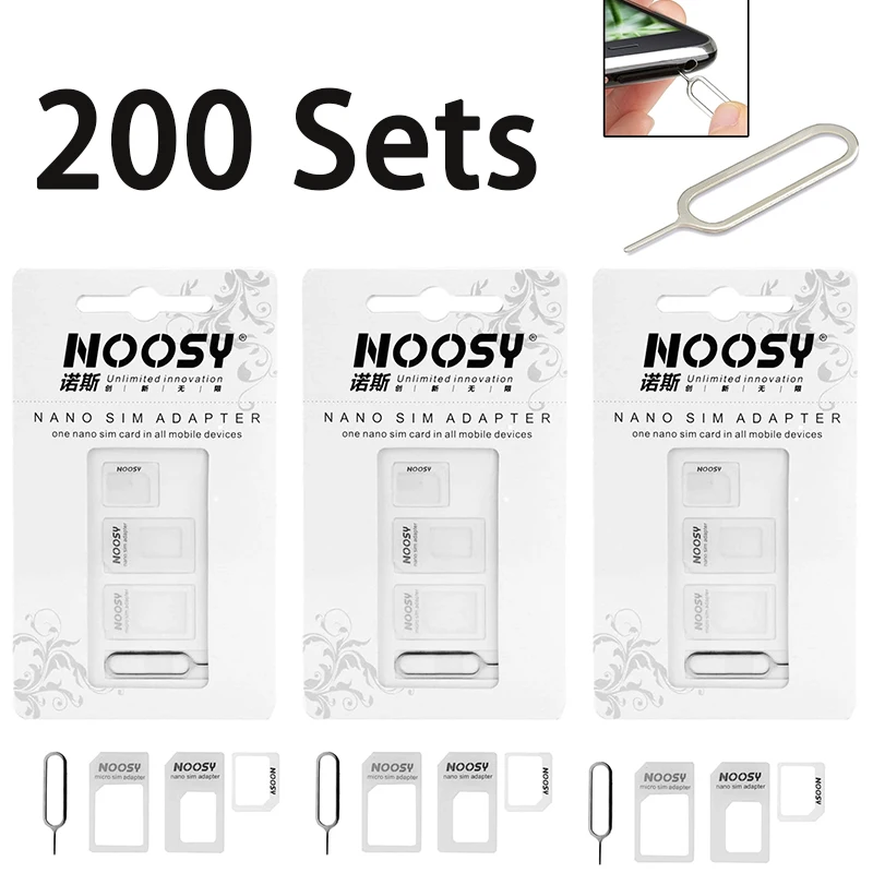 200 Set Nano Sim A Adattatori Per Schede Micro/Standard Adattatore Vassoio Supporto Bundle Per Il Più Nuovo Apple Iphone 5 4S 4G 3Gs 3G