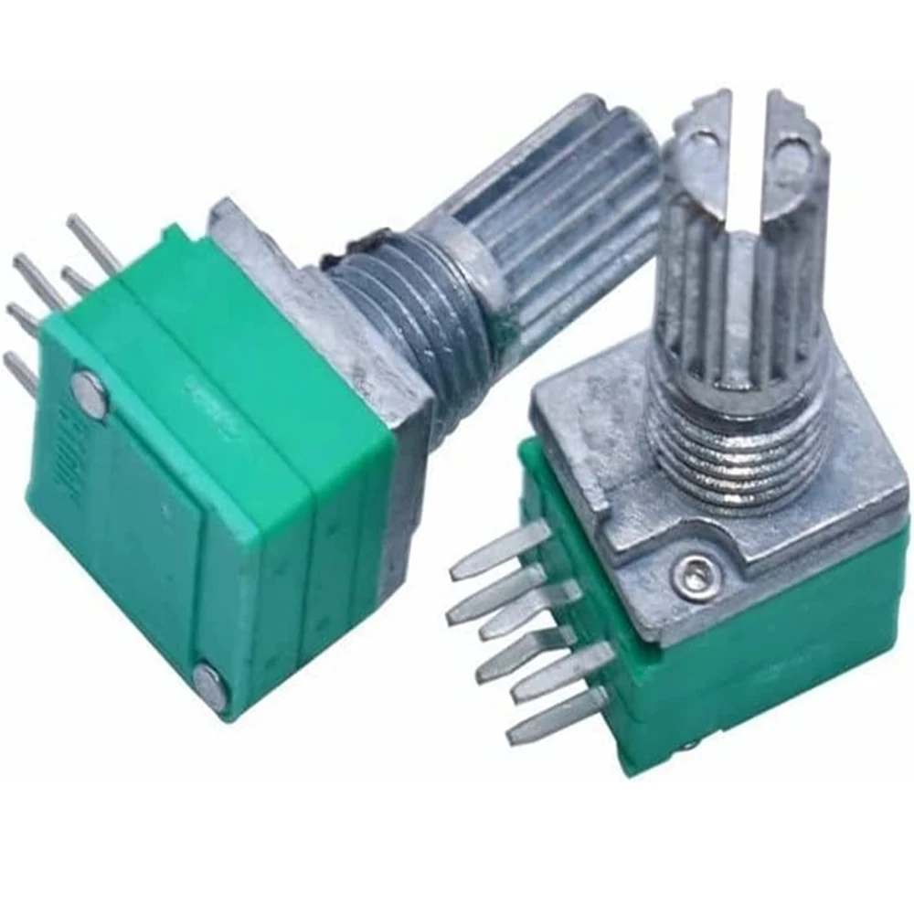 Multiturn Potentiometer,Rotary Potentiometer,Potentiometer Kit,Adjustable Resistor,Electronic Components 5PCS RK097NS Potentiometer 15mm 6Pin RK097 B1K 5K 10K 20K 50K 100K 500K Audio Shaft Amplifier Sealing