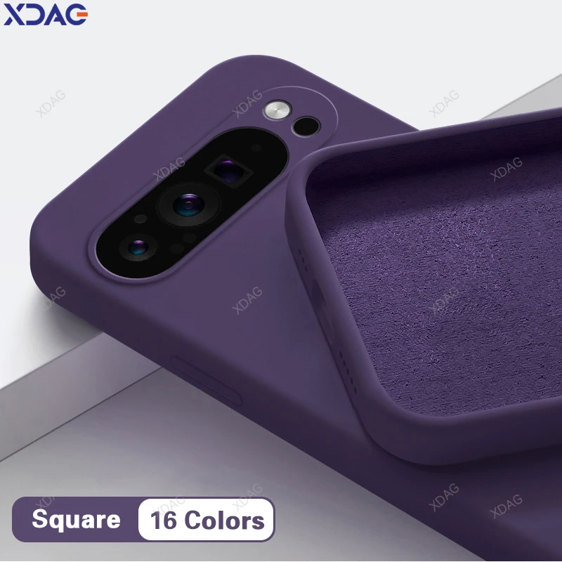 Flüssige Silikon-Rückseite für Google Pixel 9, 8, 7, 6, 5, Pro, XL, 9A, 8A, 7A, 6A, 5A, 5G, Kameraschutz, einfache Original-Softphone-Hülle