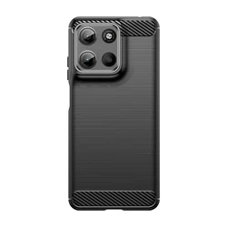 Durable Shock Resistant Silicone Phone Case - Soft TPU Back Cover for Motorola Moto G55 (Black)