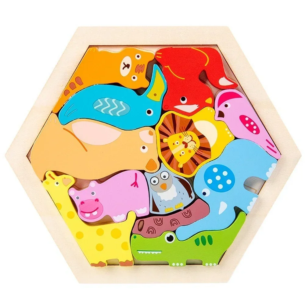 Baby Montessori Toy Wooden Puzzle Tangram Jigsaw Puzzle Game 3D Puzzle Preschool Early Learning Educational Toys for Children 5