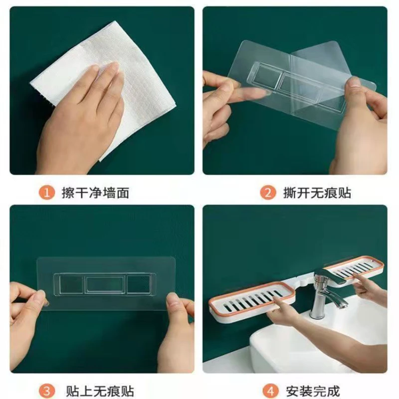 Arbitrary Corner Bathroom Shelves Balcony Kitchen Wall Mounted Bathroom Soap Dish Kitchen Storage Shelf Plastic Nail-free