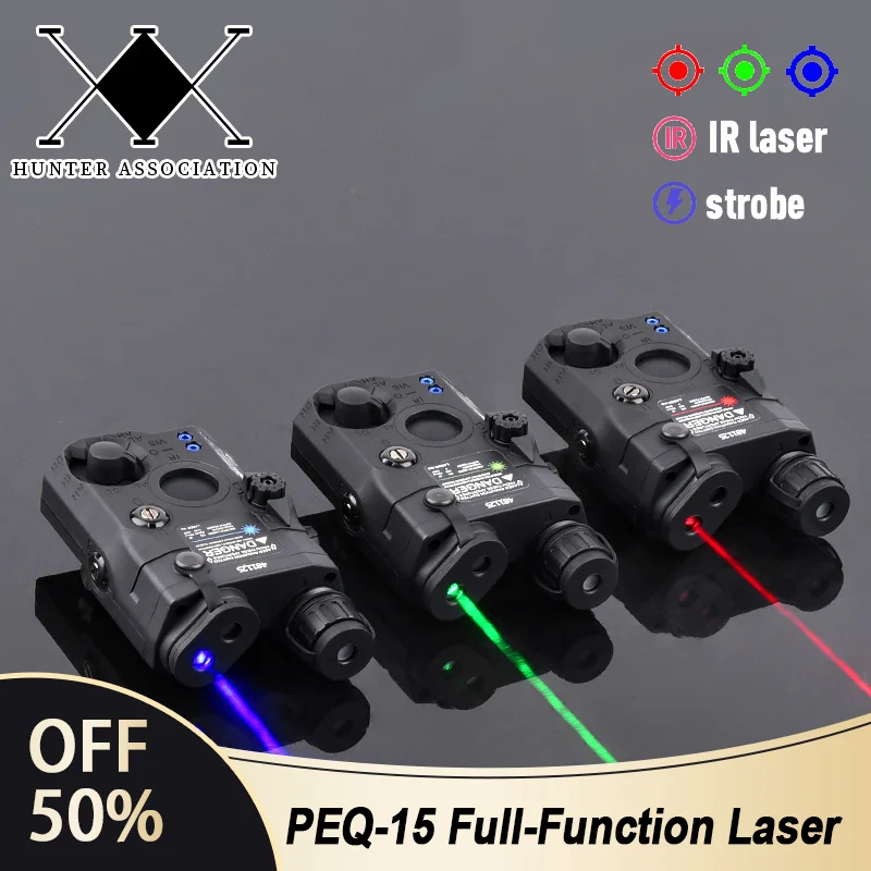 

Tactical PEQ-15 LA-5B Red Dot Green Blue Indicator Sight IR Strobe LED Flashlight Airsoft Scout Fit 20mm Rail Airsoft Laser