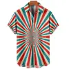 Hawaiian Men's Casual Shirt, Beach Short Sleeve 3D Musical Instrument Print Lapel, Single Button, New Summer 2024 1