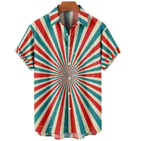 Hawaiian Men's Casual Shirt, Beach Short Sleeve 3D Musical Instrument Print Lapel, Single Button, New Summer 2024 1