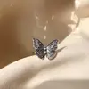 Retro Little Butterfly Ring For Women Silver Color Punk Gothic Adjustable Open Ring Cute Jewelry Accessories love Gift For Girl 1